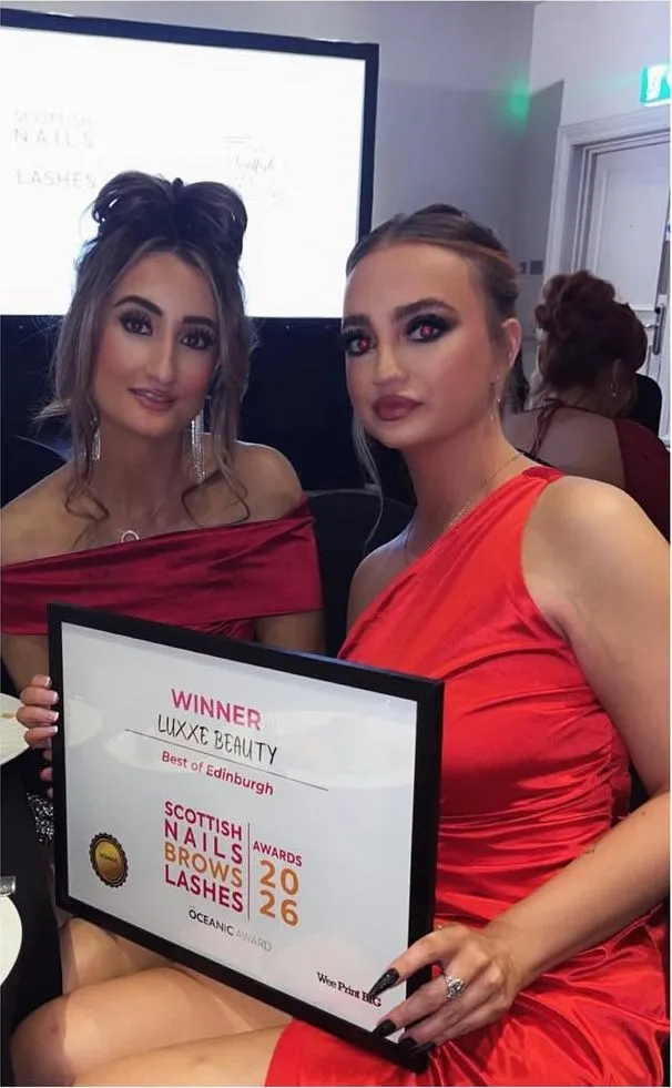 Luxxe Beauty’s Best of Edinburgh 2026 winner certificate