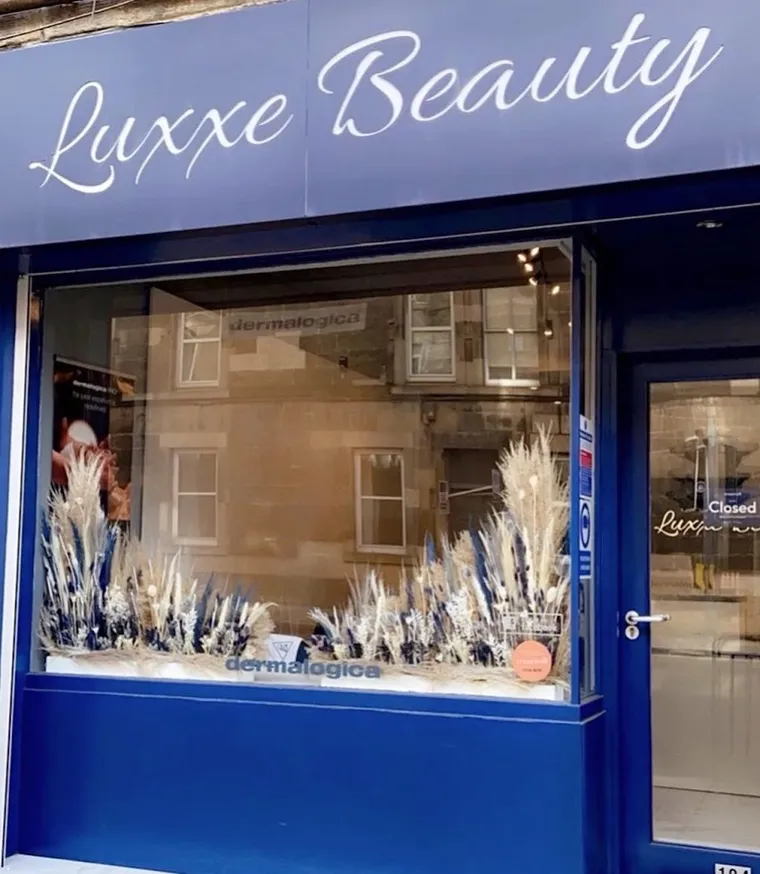 The Luxxe Beauty shopfront on Gorgie Road, Edinburgh